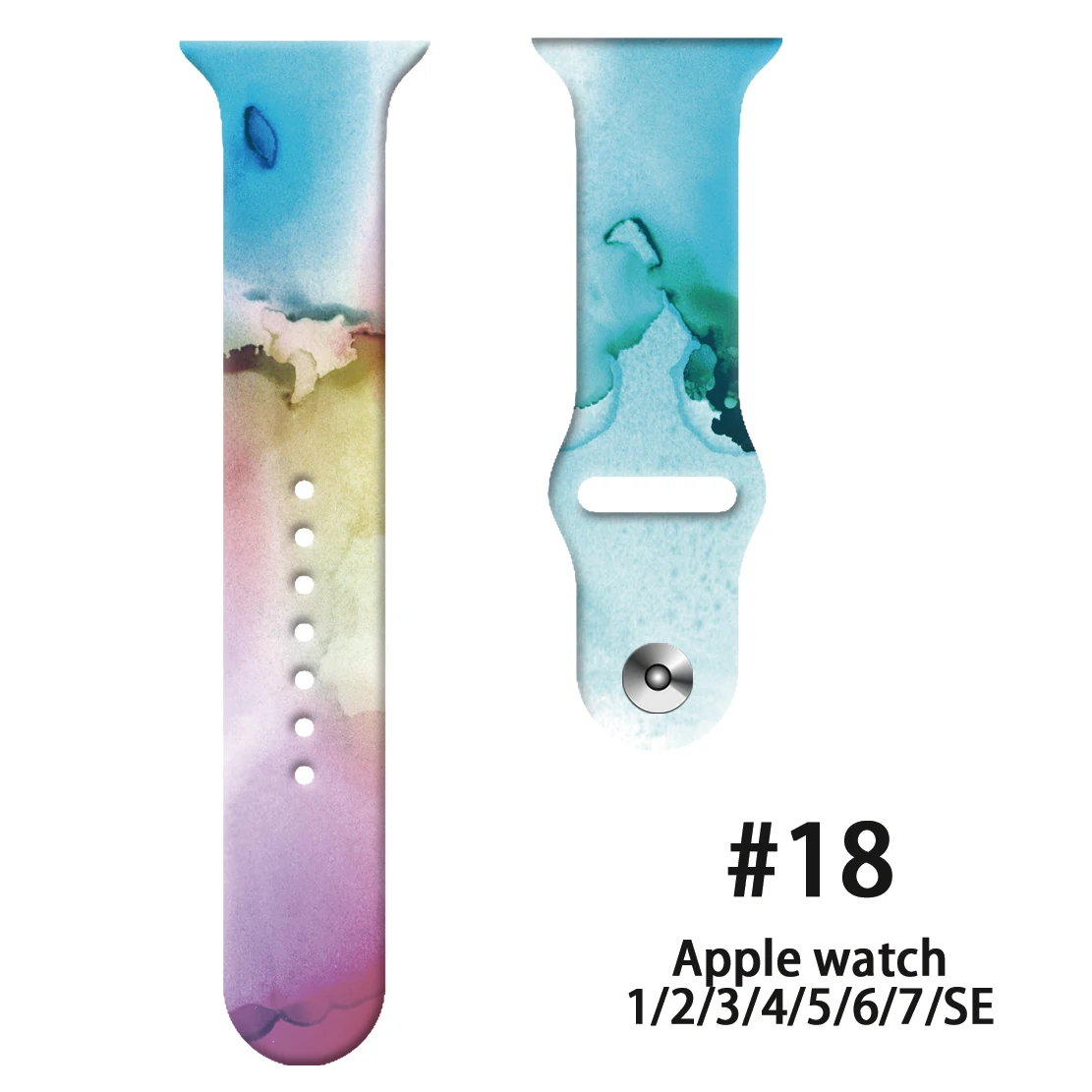 

Ремешок силиконовый для Apple Watch Band SE 7 6 5 4 3, браслет с принтом для iWatch 42 мм 44 мм 45 мм, 41 мм 40 мм 38 мм