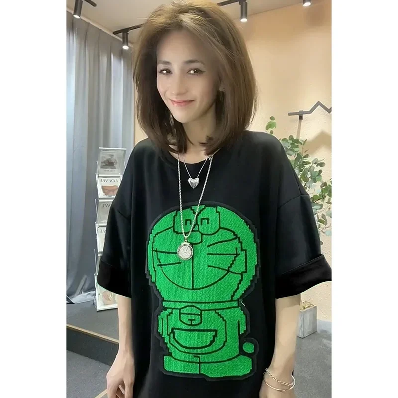 Женская футболка средней длины 31271*180 г двутканая летняя из молочного шелка с