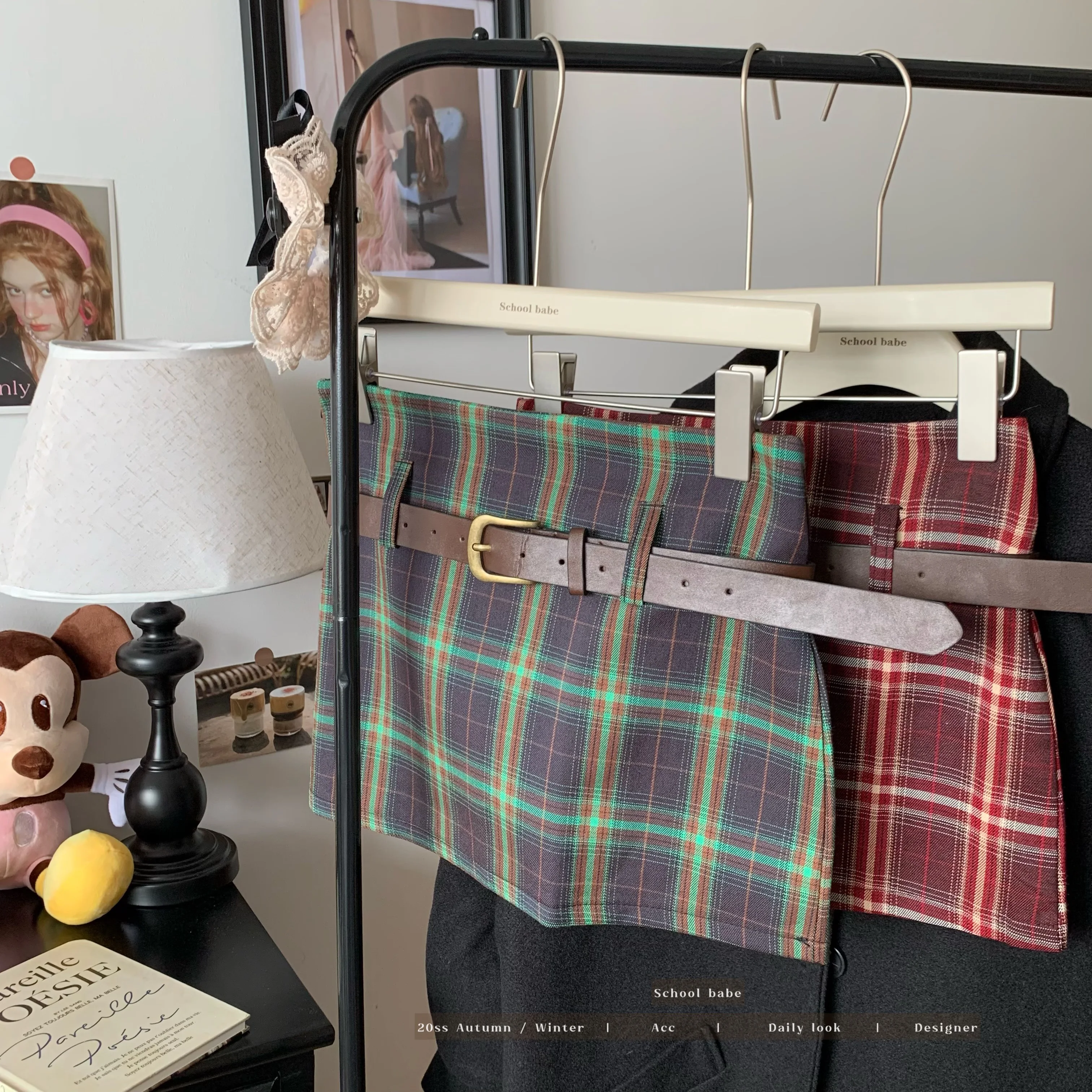 Женская клетчатая юбка-трапеция повседневная короткая трапециевидная юбка с