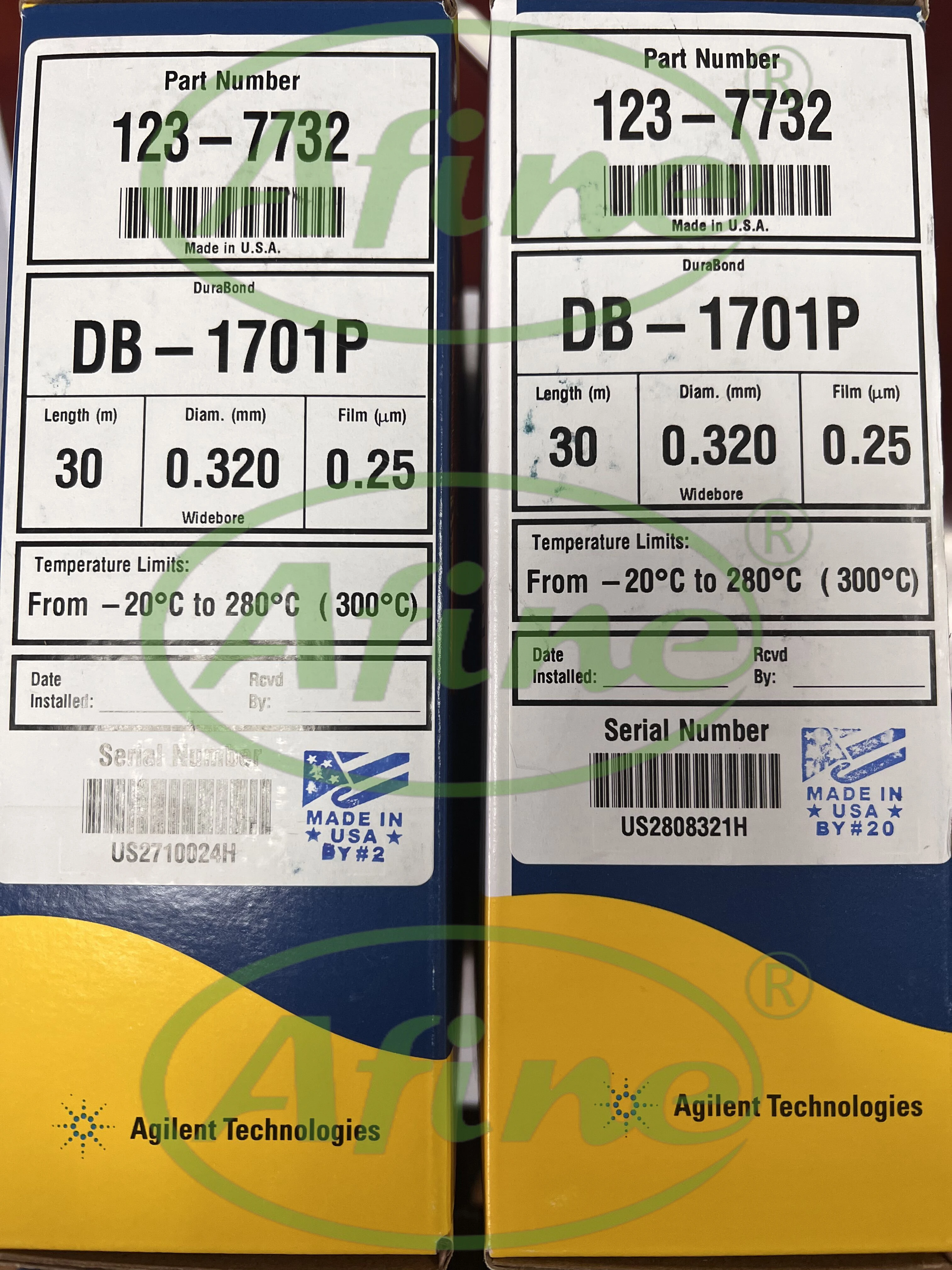 Колонки AFINE Agilent J&ampW GC: DB-1701P 123-7732 | DB-1701 123-0732 DB-1301 123-1333