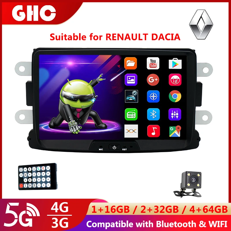 

GHC 8 Inch Touch Screen Car Multimedia Player GPS Car Radio 2 Din Android Auto 64G Car Radio for Dacia 1080DH MP5 Car Player