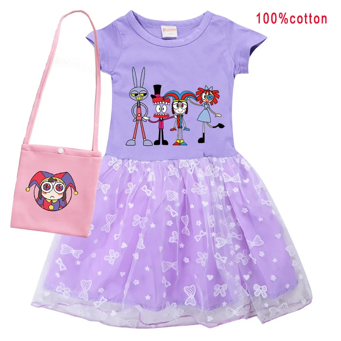 Мультяшный удивительный цифровой цирковой костюм для косплея детская одежда Pomni