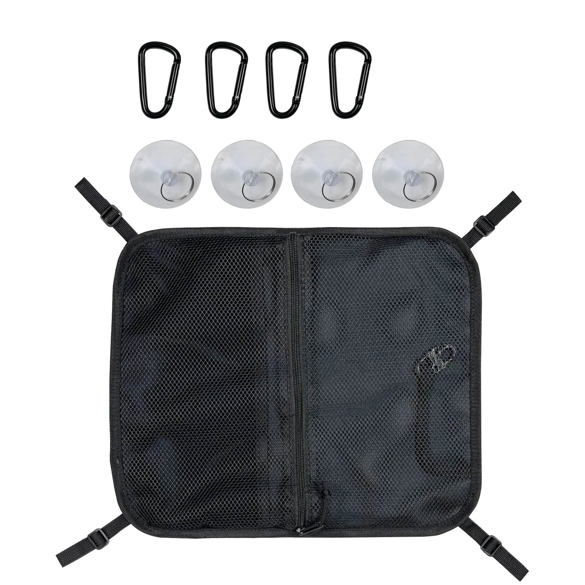 

Kayak Mesh Bag Net Bag Self-Absorbing Bag Deck Paddle Board 38.5x32cm SUP Kayaking Storage Pouch Suction Cup Carabiner Accessory