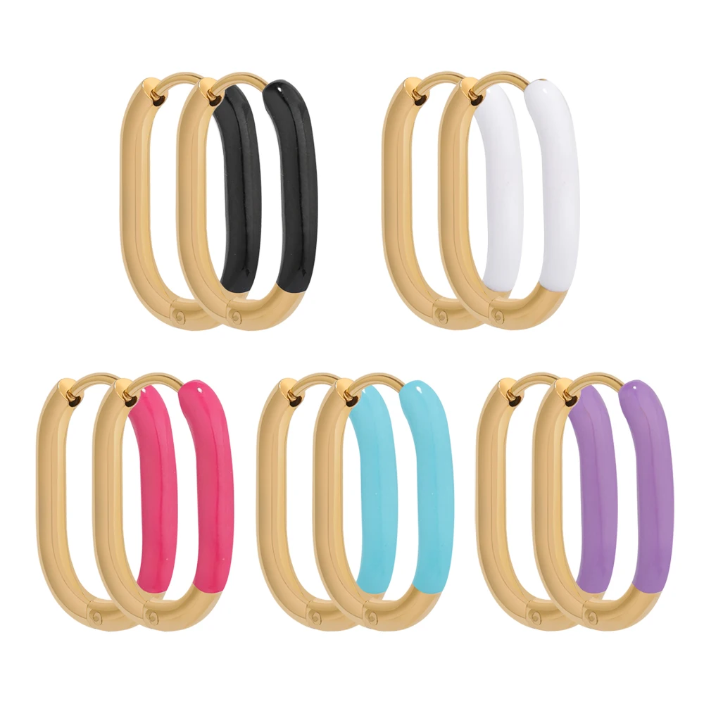 

1 пара, женские серьги-кольца из нержавеющей стали