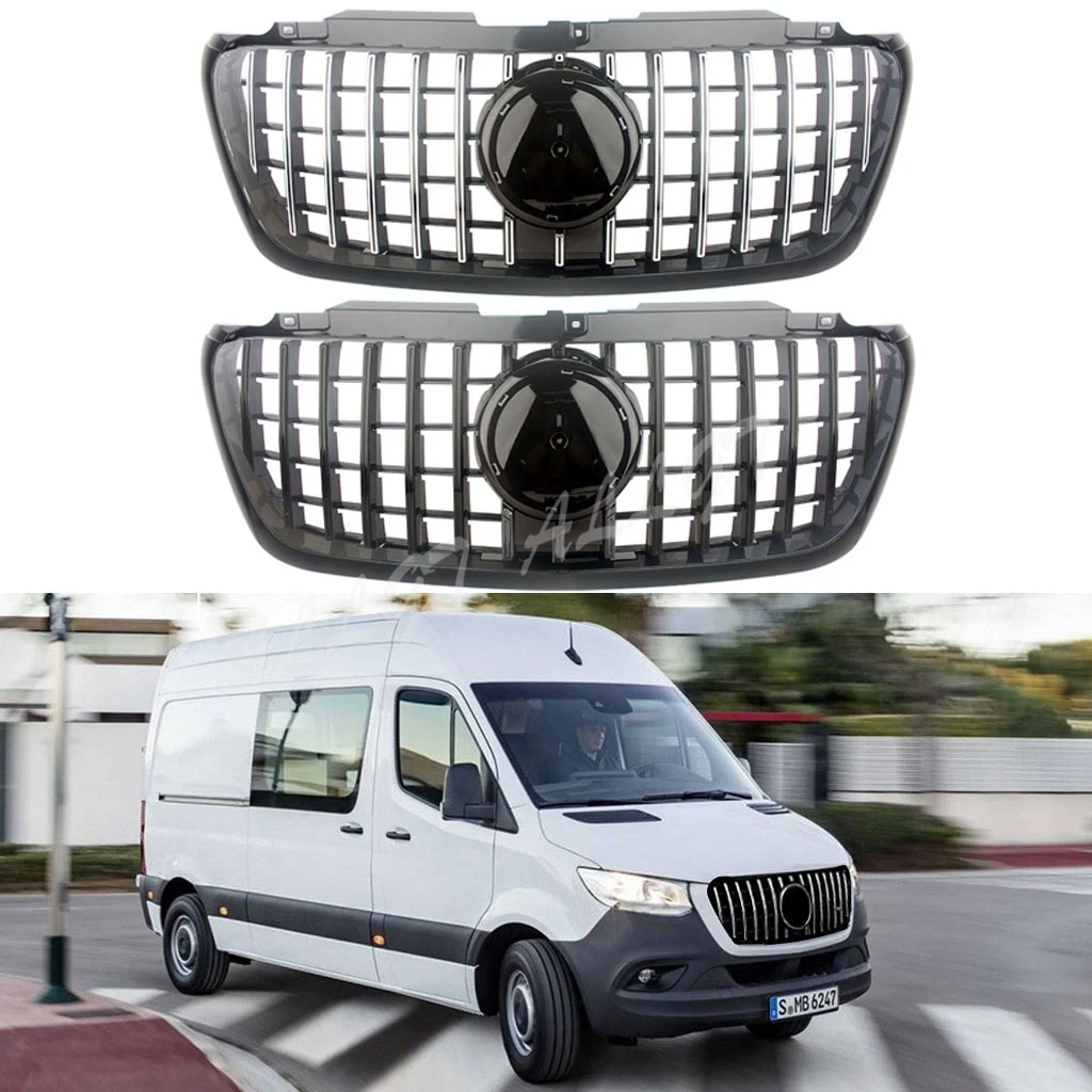 

Front Racing Facelift Grilles Upper Bumper GTR Grill Panamerica Style For Mercedes-Benz Sprinter W907 2018+