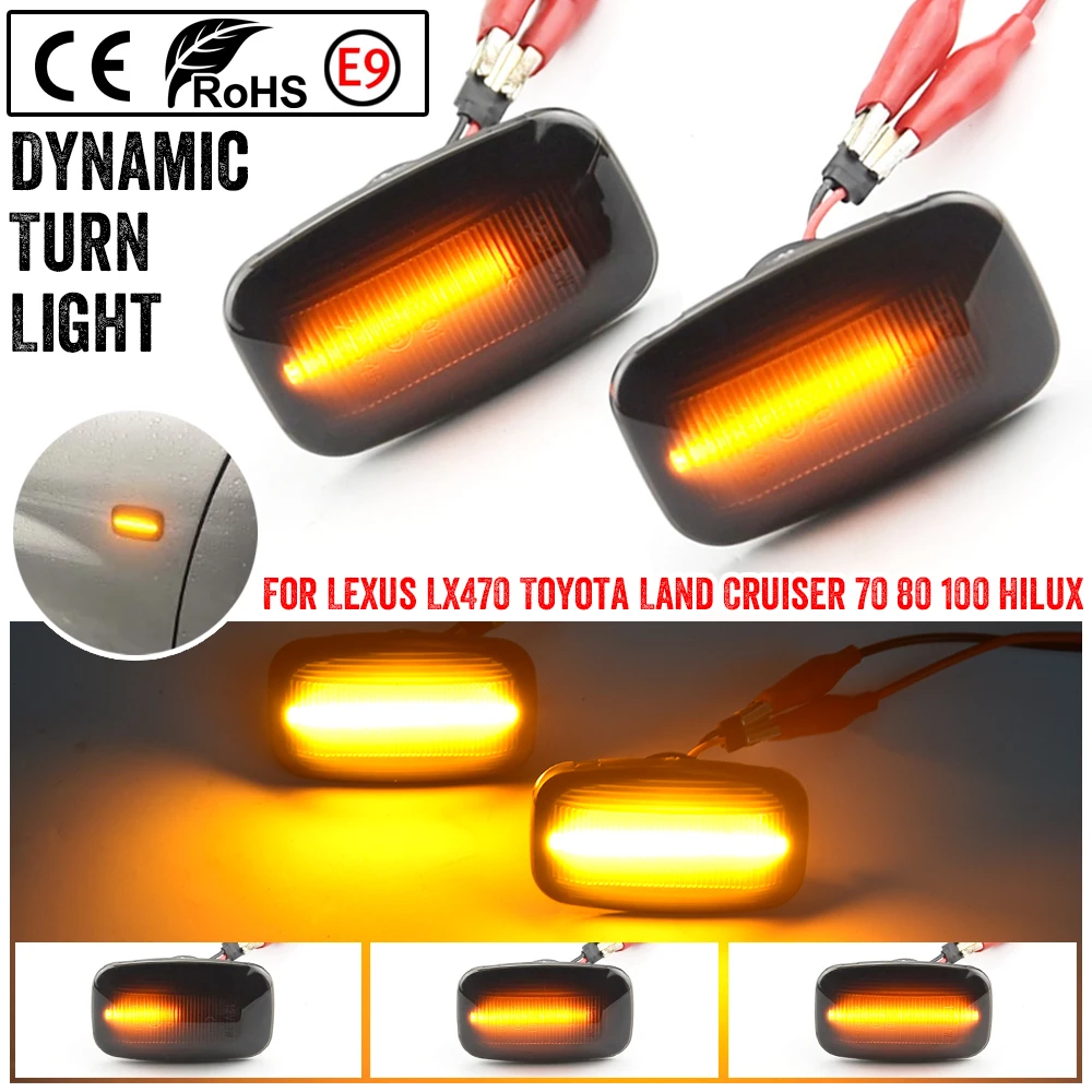 2x светодиодная динамическая/Обычная вспышка боковой маркер указатель поворота