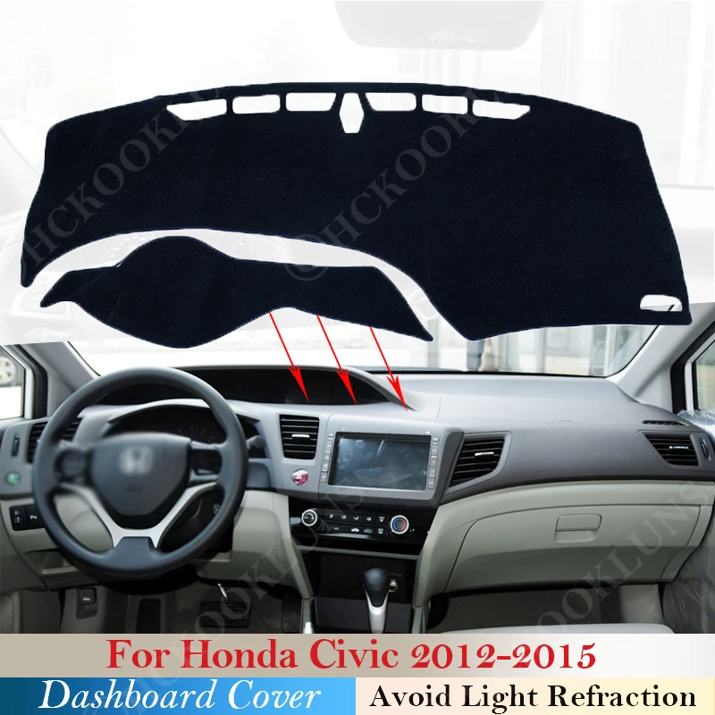 

Polyester for Honda Civic 9 2012 ~ 2015 FB FK FA Accessories Dash Board Sunshade Anti-UV Carpet Dashboard Cover Protective Pad