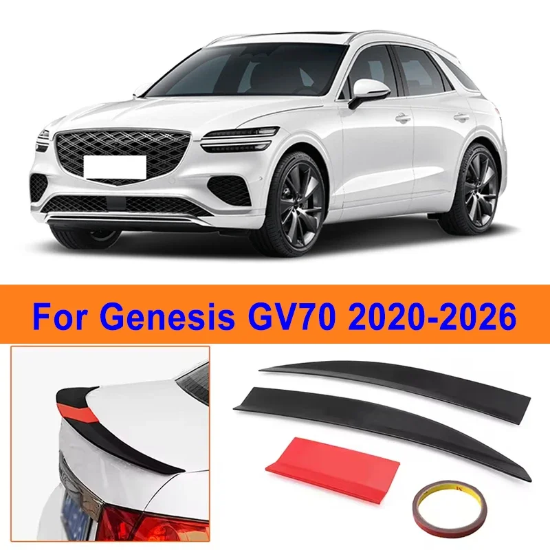 Фото Для Genesis GV70 2020-2026: 3-секционный задний спойлер из ABS, регулируемый 115-125 см, спортивный декоративный верхний спойлер, внешние детали для автомобиля №1