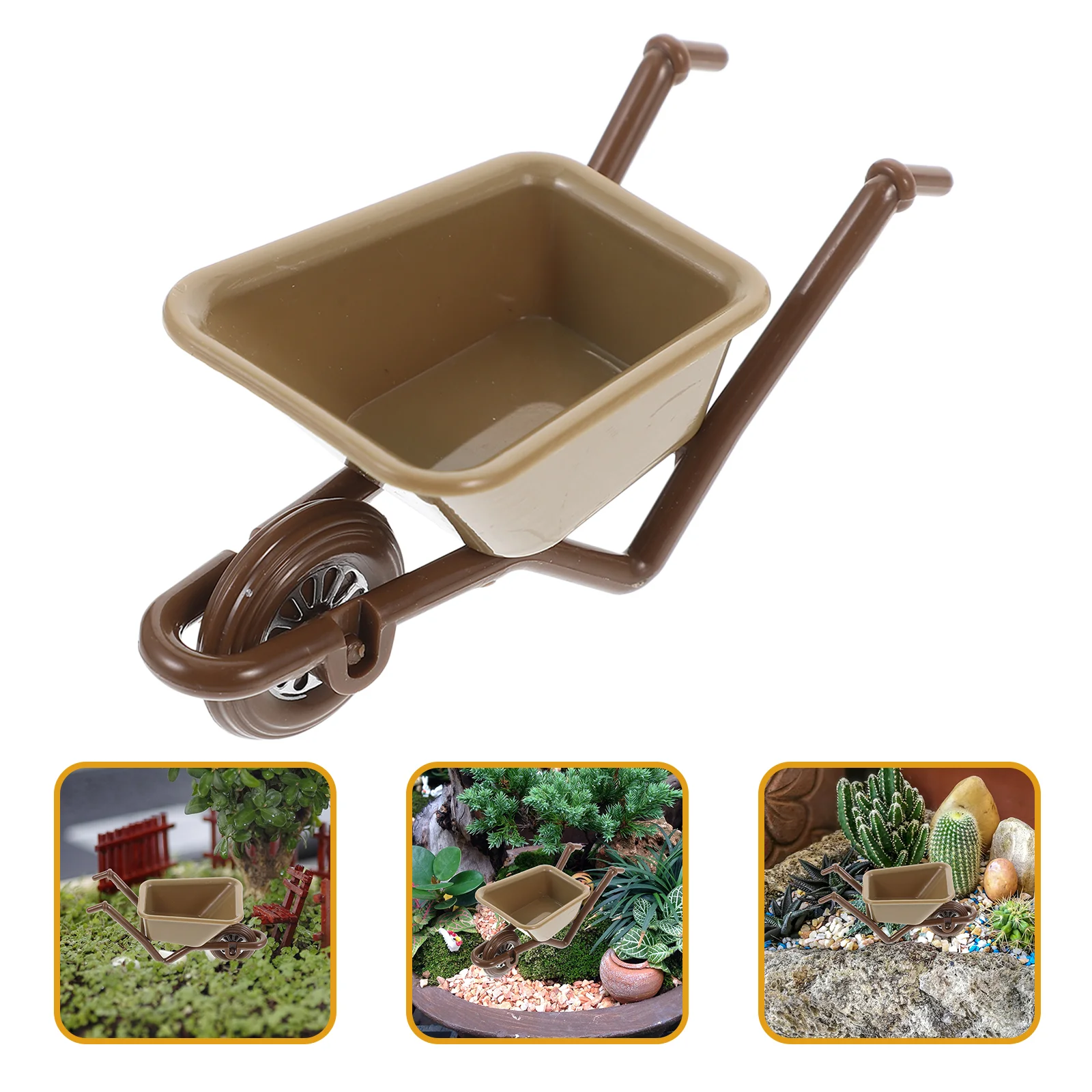 

2 Pcs Dump Truck Miniature Ornament House Accessory Figurines Kids Shopping Cart Adornment Abs Child Desktop Decor