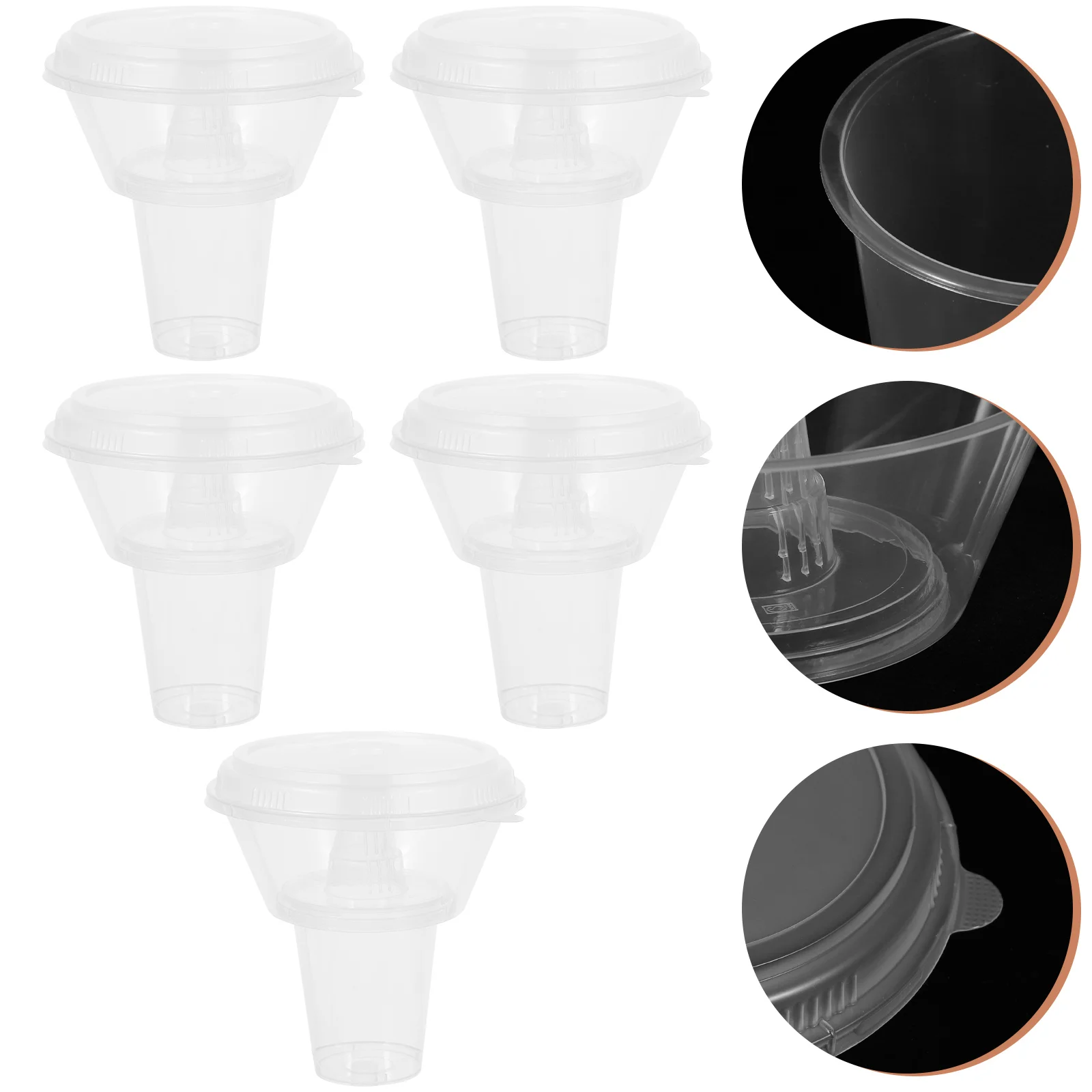 

5 Sets Snack Integrated Drinks Portable Bowl Thickened Cup Small Snack Bowl for Home Drinks Shop Snack