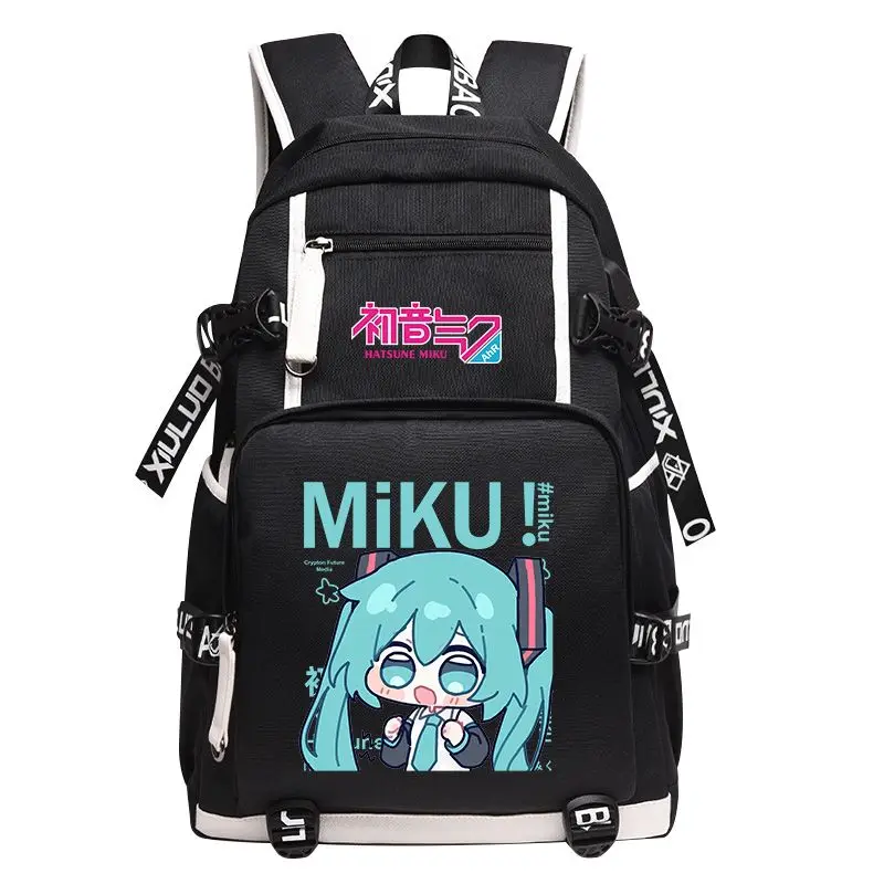 Фото Рюкзак Hatsune Miku, школьный рюкзак для учеников с мультяшным аниме-дизайном, большой вместимости, легко сочетается с одеждой для отдыха, подарок к новому учебному году №4