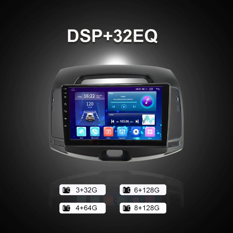 DSP Android 11 автомобильный радиоприемник стерео для Hyundai Elantra 4 HD 2006-2012 видео GPS IPS