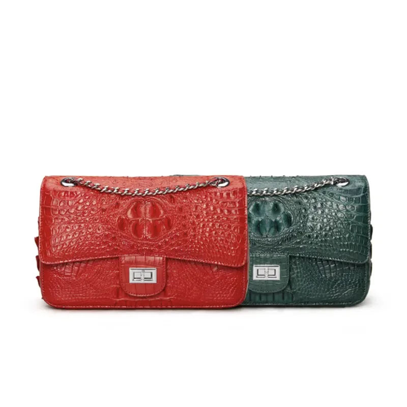 

【GuKao】2022 New Design Women's Leather Bag Luxury Quality Chain Shoulder Bag New Color Clamshell Messenger Bag