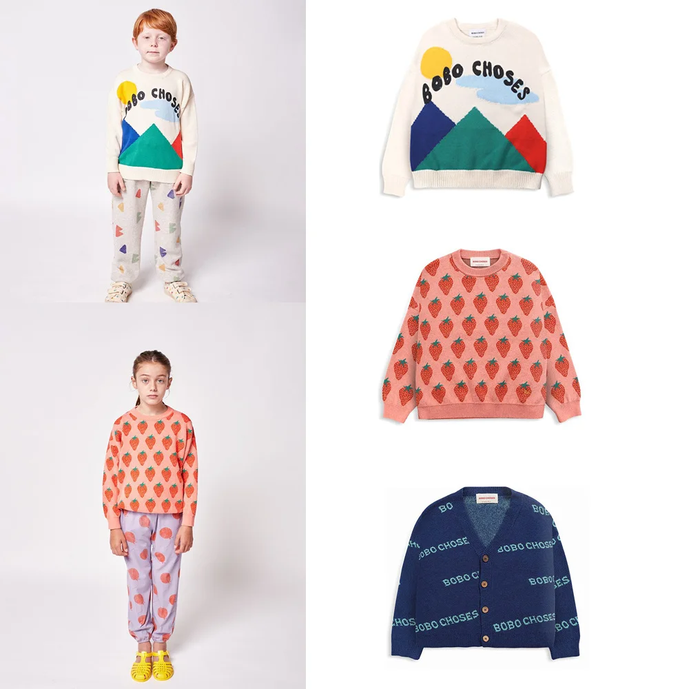 Свитера для маленьких мальчиков 2022 SS весенний брендовый детский вязаный пуловер