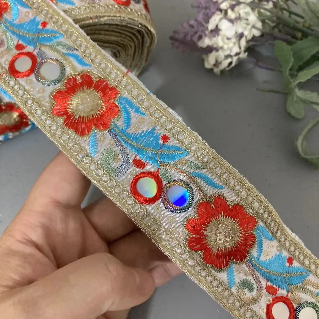 1 ярда новинка 4 3 см этническая кружевная лента тканевые аксессуары сделай сам
