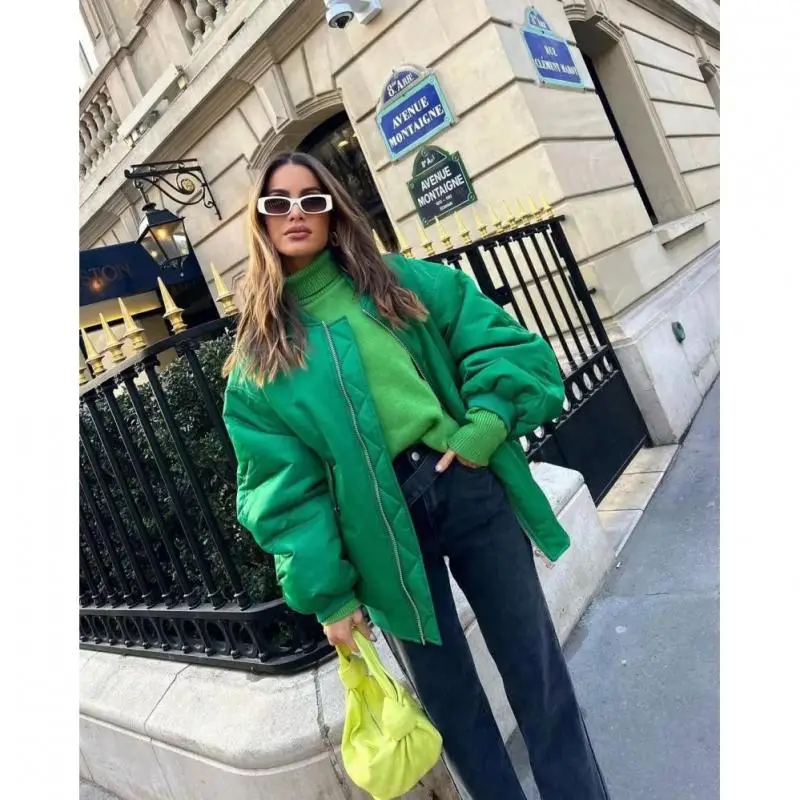 Autumn Fashion Women's Oversized Loose Bomber Jacket Women's 2022 New Retro Zipper Pocket Collar Liner Jacket Jacket
