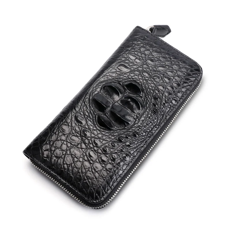 

Crocodile Leather Genuine Handbag Long Business Men's Zipper Wallet Men Clutch Bags Luxury Purse Carteras Hombre Free Shipping