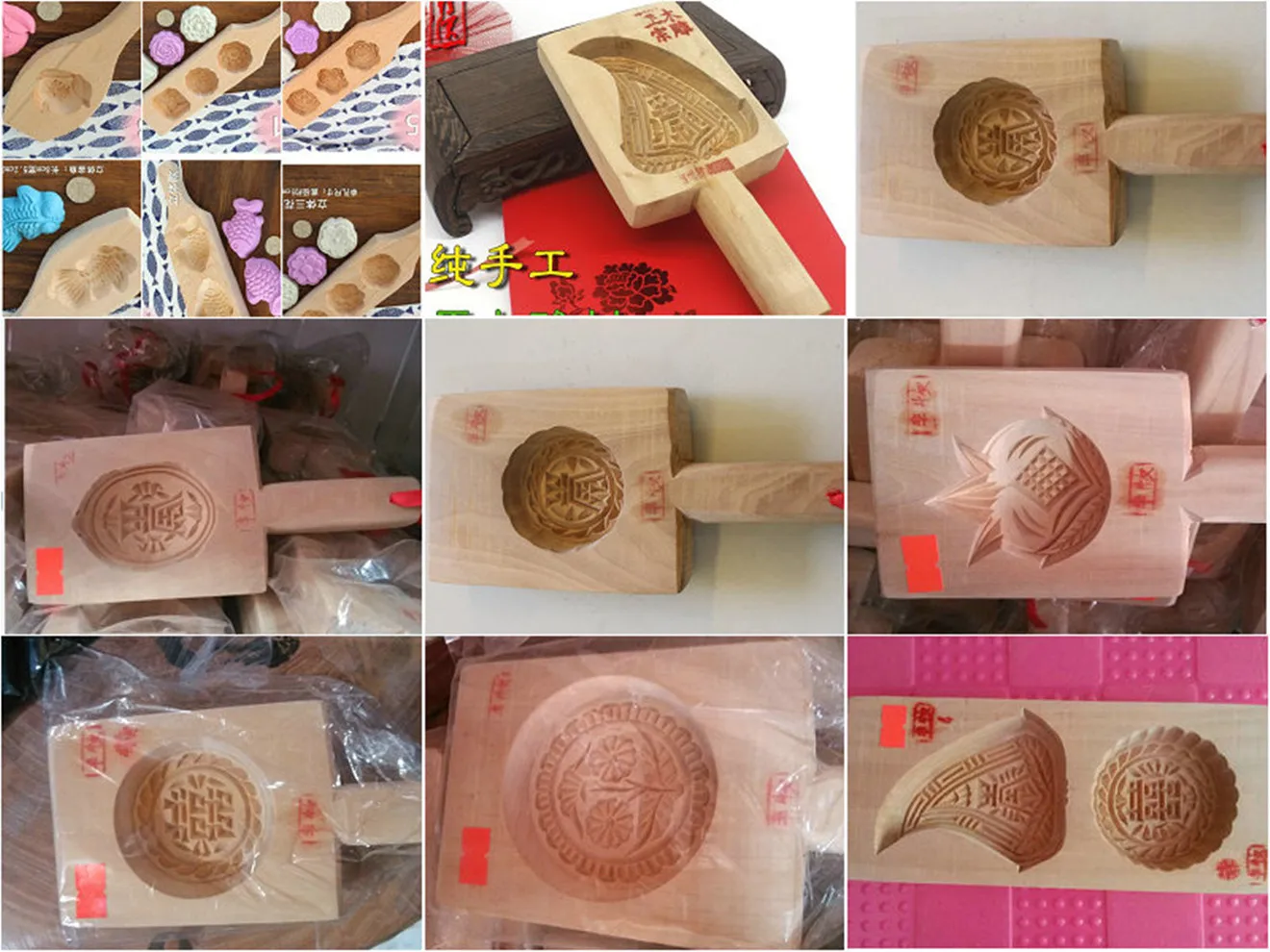 Mingjiang,Wood bean cake pasta mould pastry moon cake mold kitchen tools