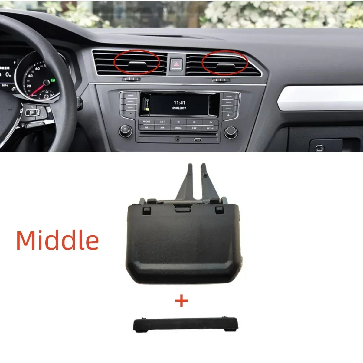 

1/2/4/6 шт. передняя и задняя приборная панель переменного тока, вентиляционная решетка, скользящая регулировочная ручка зажима для VW Tiguan AD 2 MK2 Rline 2018-2022