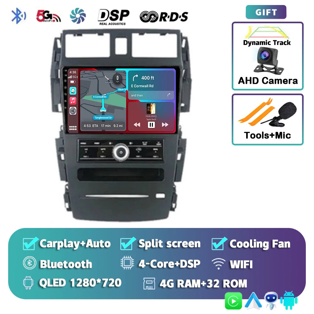 

Android 14 Carplay авто радио для Nissan Teana J31 2003-2008 авторадио мультимедийный видеоплеер навигация 2 DIN стерео аудио