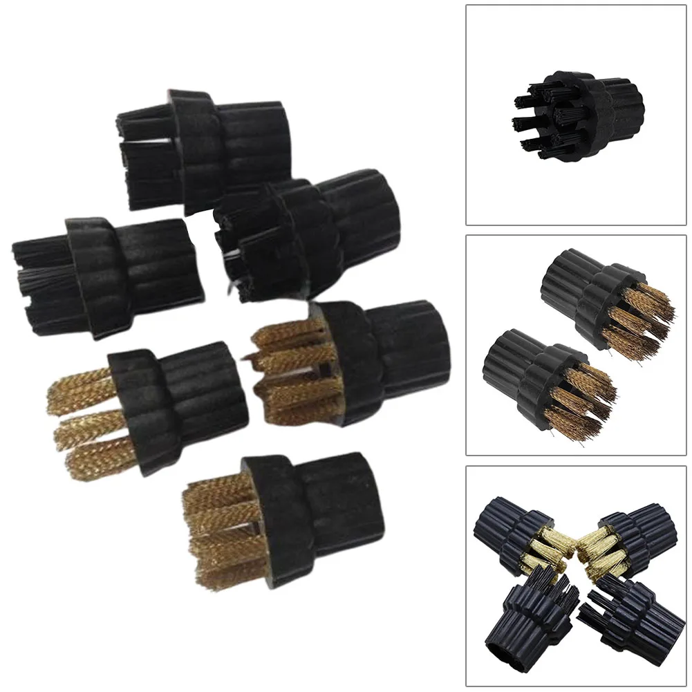 

Household Cleaning Useful Things For Kitchen 6pcs Steam Cleaner Brass Nylon Brush Head Replacement Parts Fit For Mop Accessories