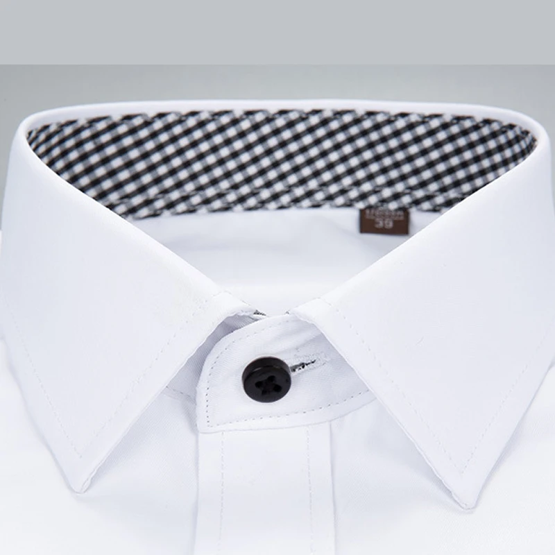 Business casual four seasons men's long-sleeved shirt no ironing solid color professional dress bottoming stitching shirt