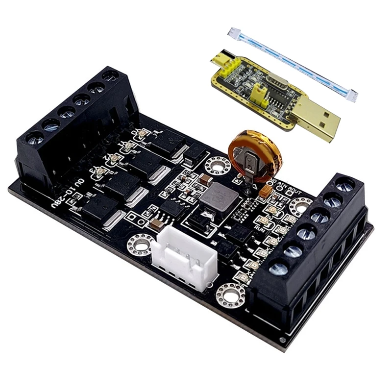 

FX1N-10MT PLC плата промышленного управления + USB-TTL кабель PLC модуль аналоговый вход/выход с релейным модулем задержки направляющей