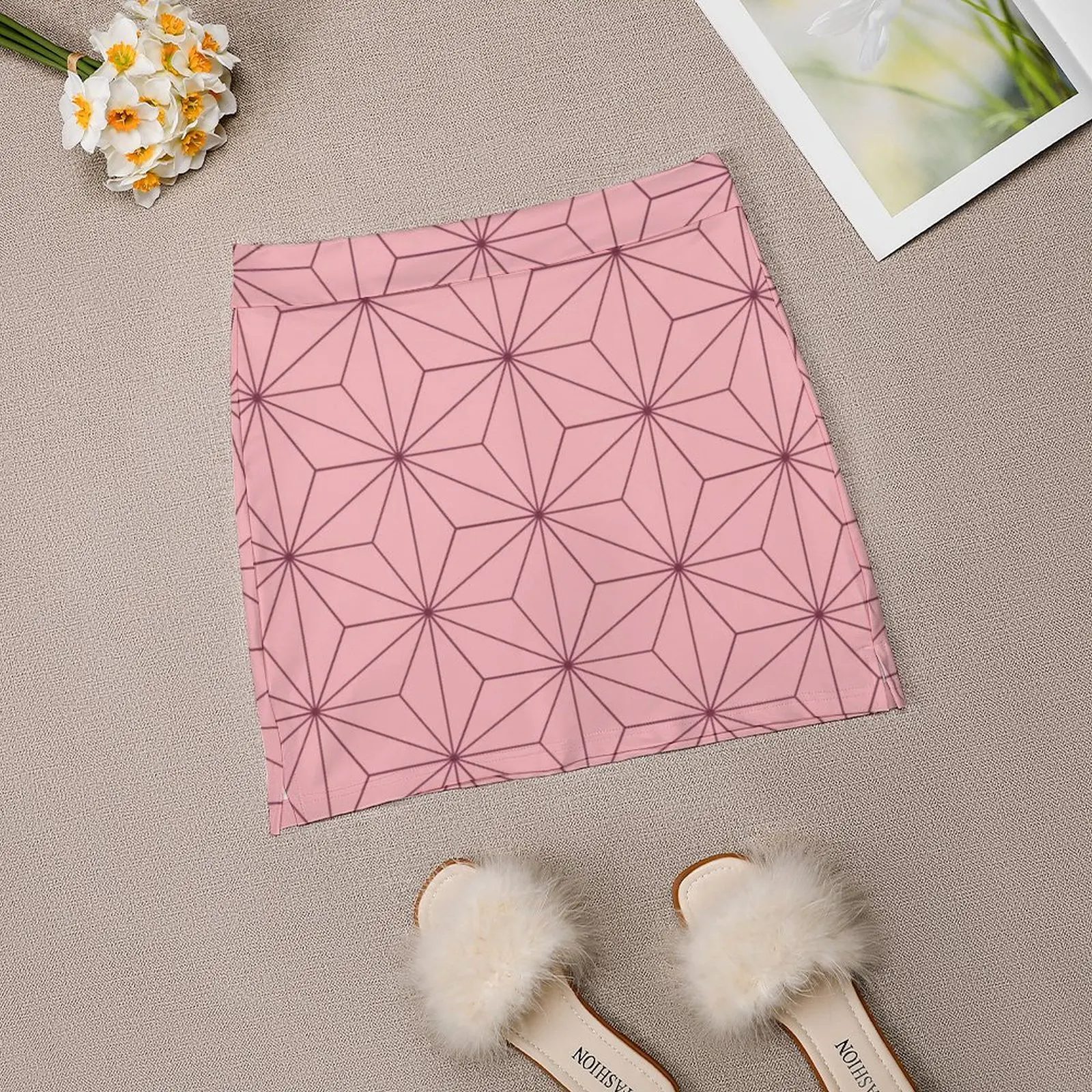 Женская летняя юбка-кимоно с рисунком демона