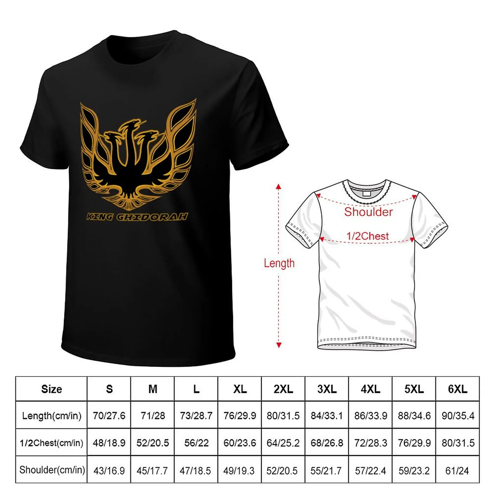 Фото Гидорах - Футболка King Ghidorah большого размера, повседневная, с коротким рукавом №2