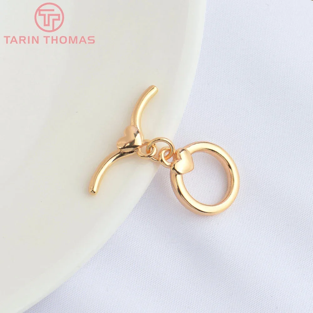 (4853) 6 компл. 13x14 мм 24-каратного золотого цвета латунный браслет с