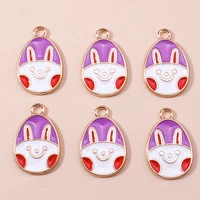 10pcs lovely easter day rabbit bunny eggs charms easter eggs charms pendants for diy jewelry making handmade earrings charms