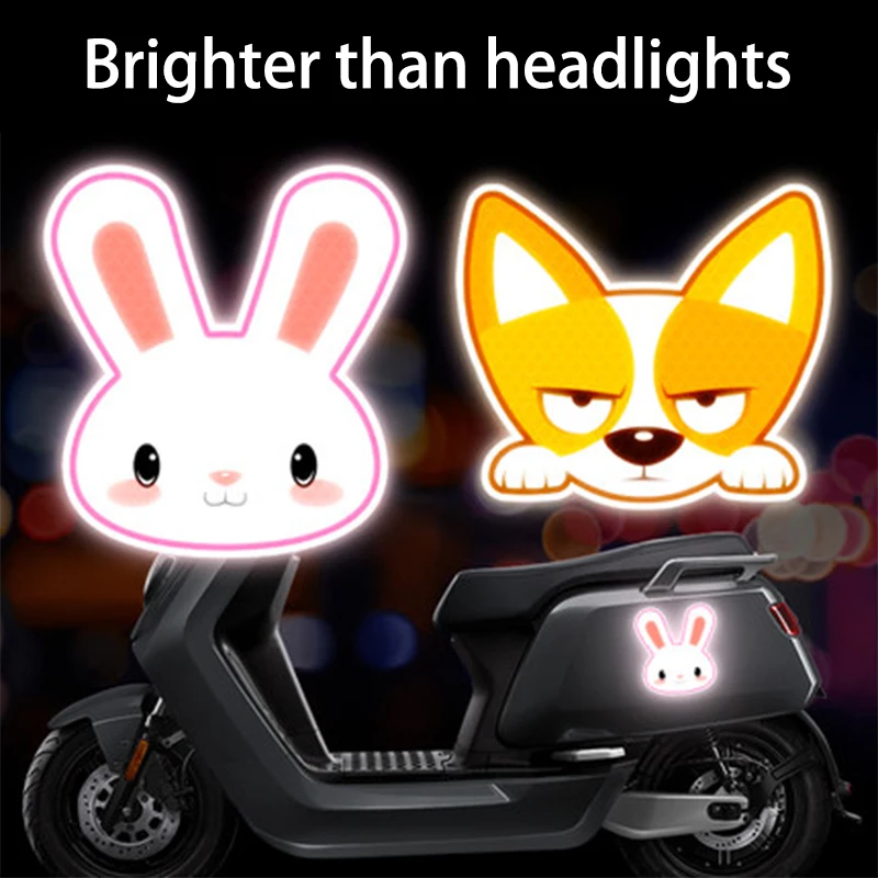 

Customized DIY Carton Waterproof PET Car Motorcycle Baby Car Kitty Dogge Panada Shape Reflective Night Warning Sticker