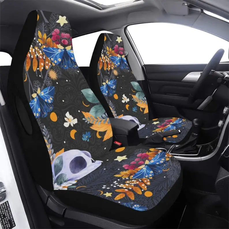 

Dark Cottagecore Car Seat Covers, Mystic boho car accessories Moth skull car interior decor, Car Seat Covers Airbag Compatible C