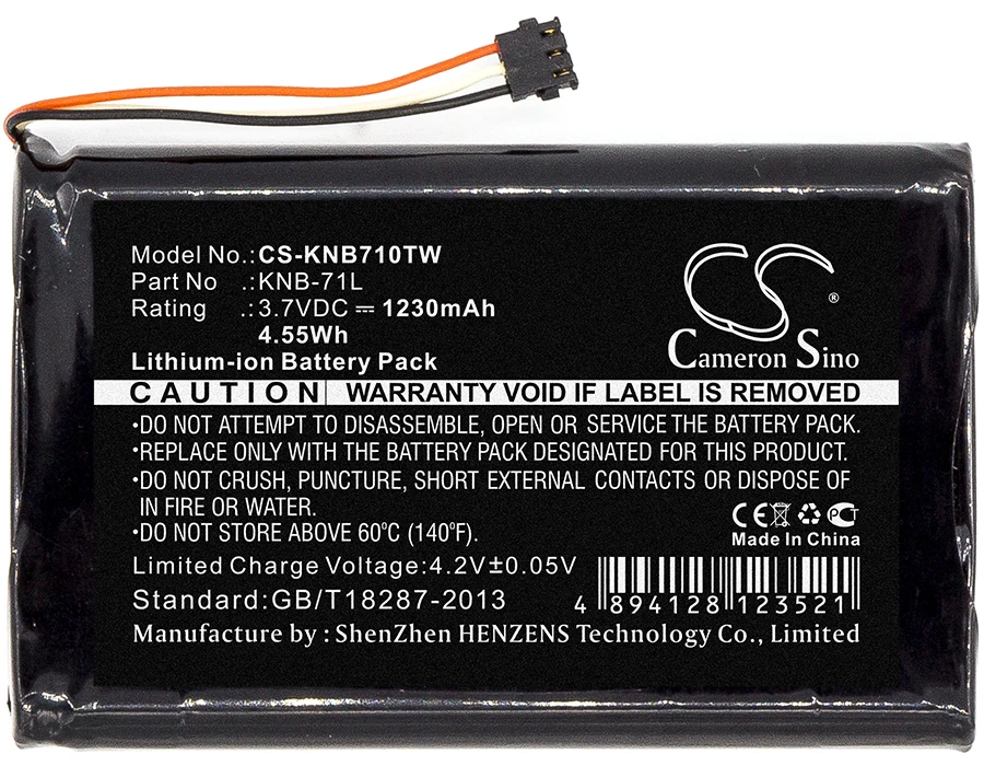

Cameron Sino 1230mAh Battery KNB-71L for KENWOOD PKT-03K, PKT-23, PKT-23K, ProTalk LT