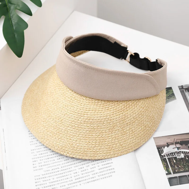 Summer Sun Protection Empty Top Hat Women's Fashion All-match Straw Hat Seaside Vacation Beach Sun Hat Trend