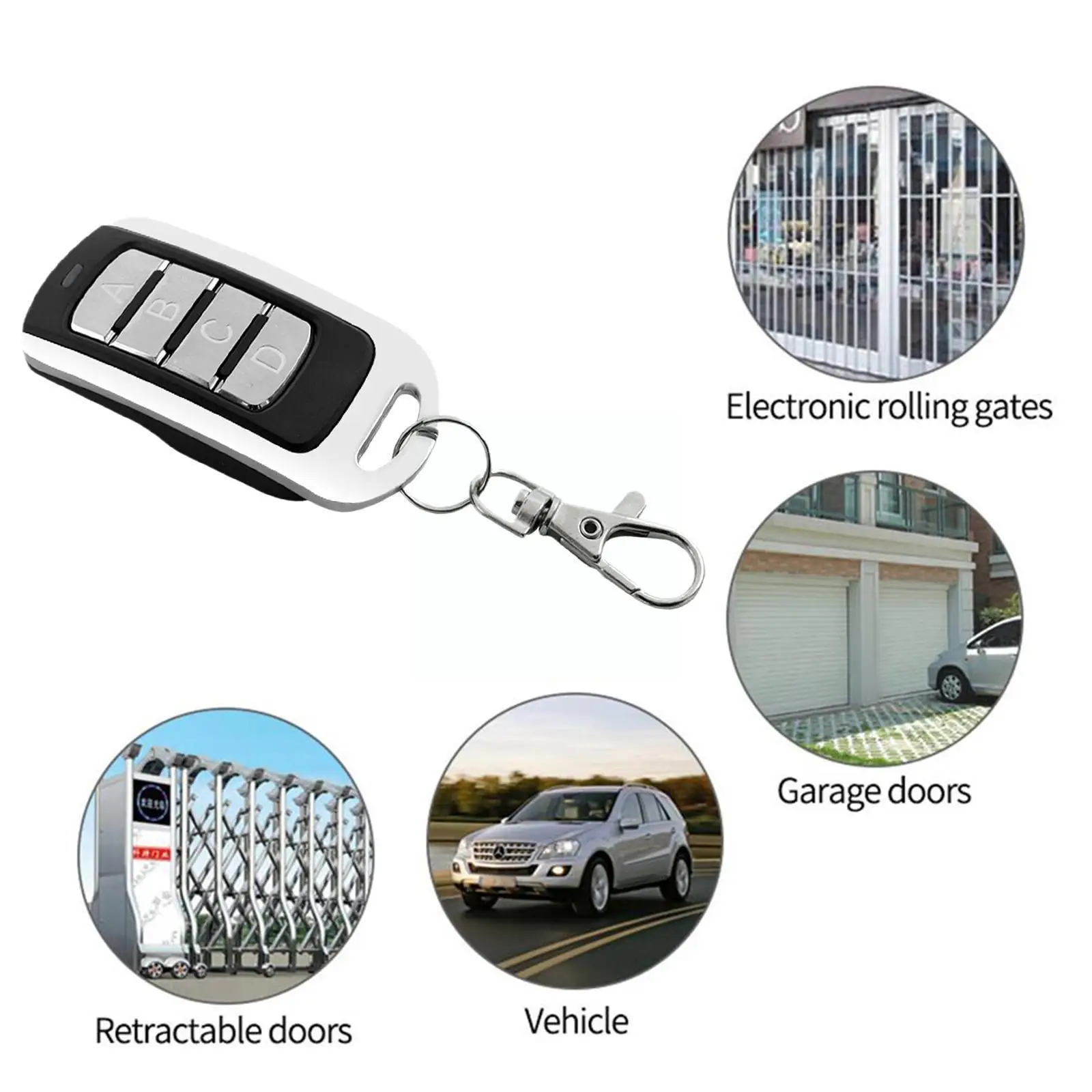 

Automatic Door Remote Control AUTO SCAN Multi Frequency Rolling 433.92MHz Multi Duplicate Code 280-868MHZ Fixed Gate Open B D4F4