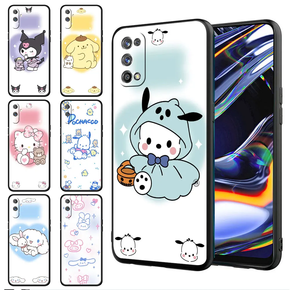 

HelloKitty Pochacco Kuromi Cover For Realme C3 C11 C21 C21Y C15 8 7 6 5 pro 8i XT GT Master Neo2 Neo3 Blakc Silicone Cases Funda