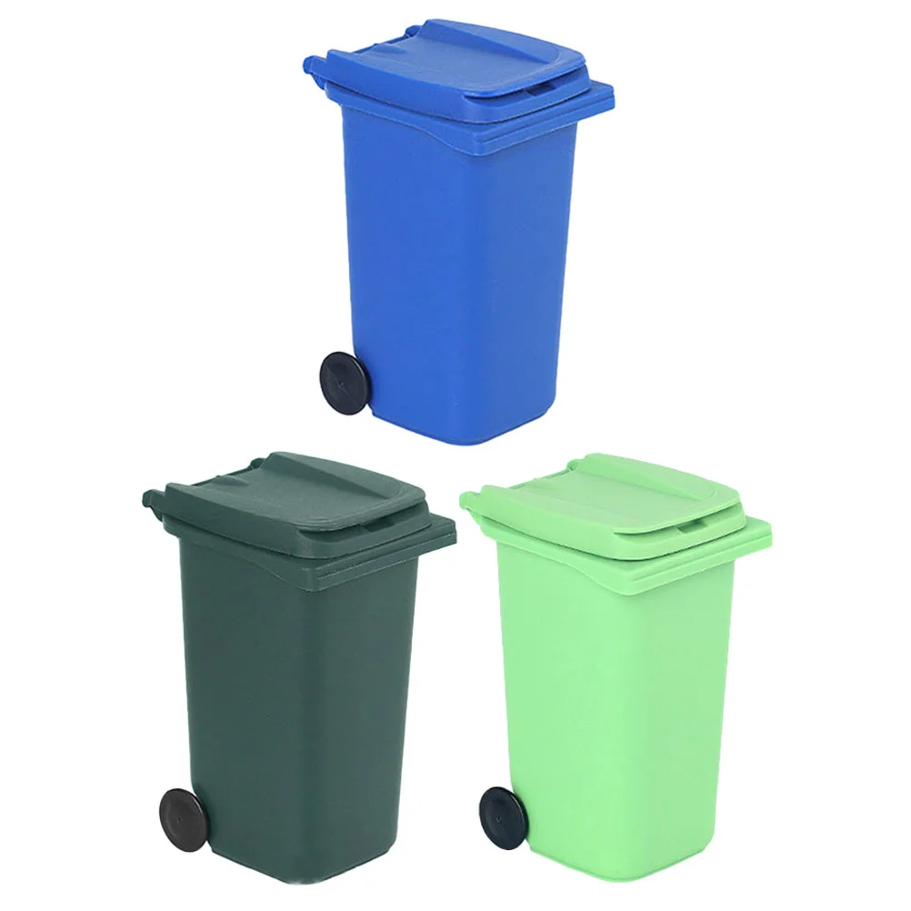 

3 Pcs Desktop Trash Can Office Accessories Practical Storage Holder Rack Mini Garbage Plastic For Pen Separate collection box