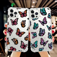 butterfly aesthetics flower phone case for iphone 13 12 11 pro xs max case iphone x xr 6s 7 8 plus se 2020 shockproof back cover