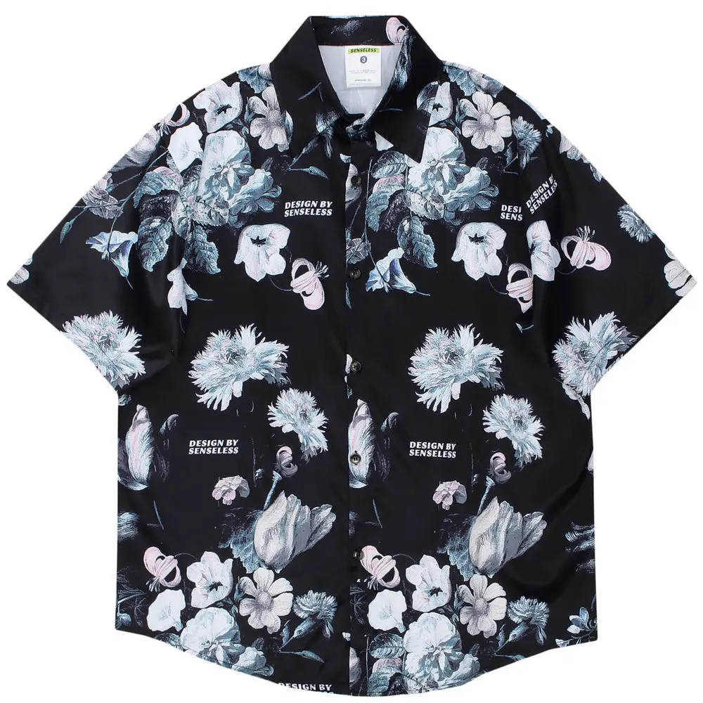

T Shirt for Men Flowers Digital Print Top Men Clothing Cotton Casual Streetwear Summer Short Sleeve Blouses Oversize Men's Shirt
