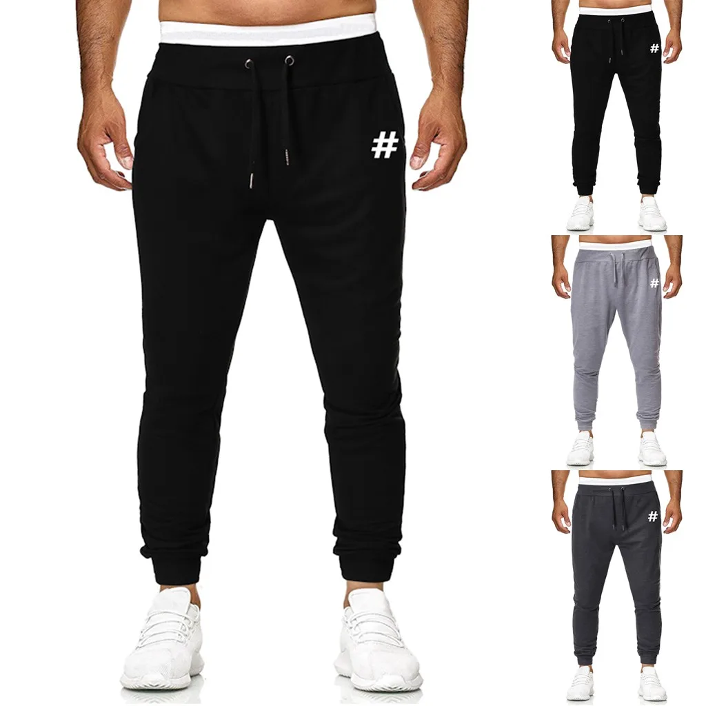 

Men's Casual Outdoor Sports Running Drawstring Printing Long Pants