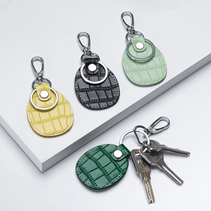 

Leather Keychain Card Cover For Alarm Tag Intercom Key Access Entry Card Set Car Key Protector Card Tracker
