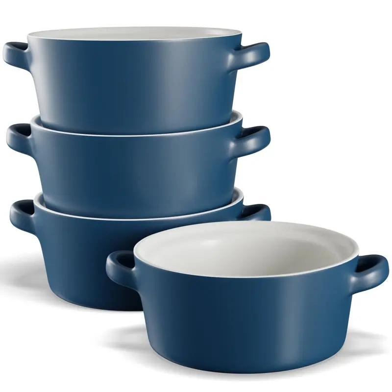 

Soup Crocks, Ceramic Stackable Bowls, Set of 4