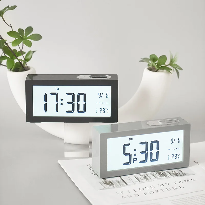 

New Multifunction Home Decor Mini Alarm Clock Display Temperature Date LED Screen Beside Desktop Table Clock for Kids Students