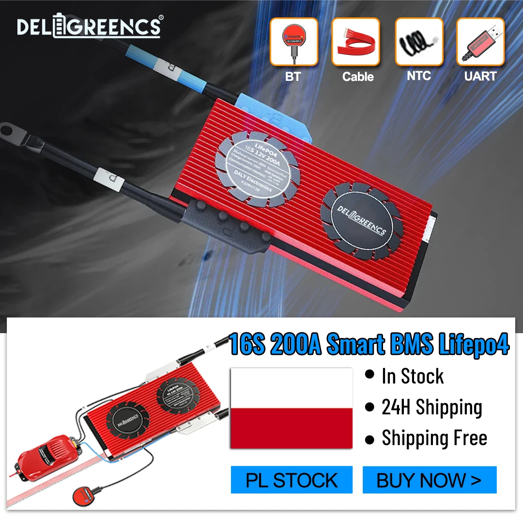 В наличии в Польше Аккумулятор Lifepo4 48 16 с 200 А внешний аккумулятор Smart BMS кабелем