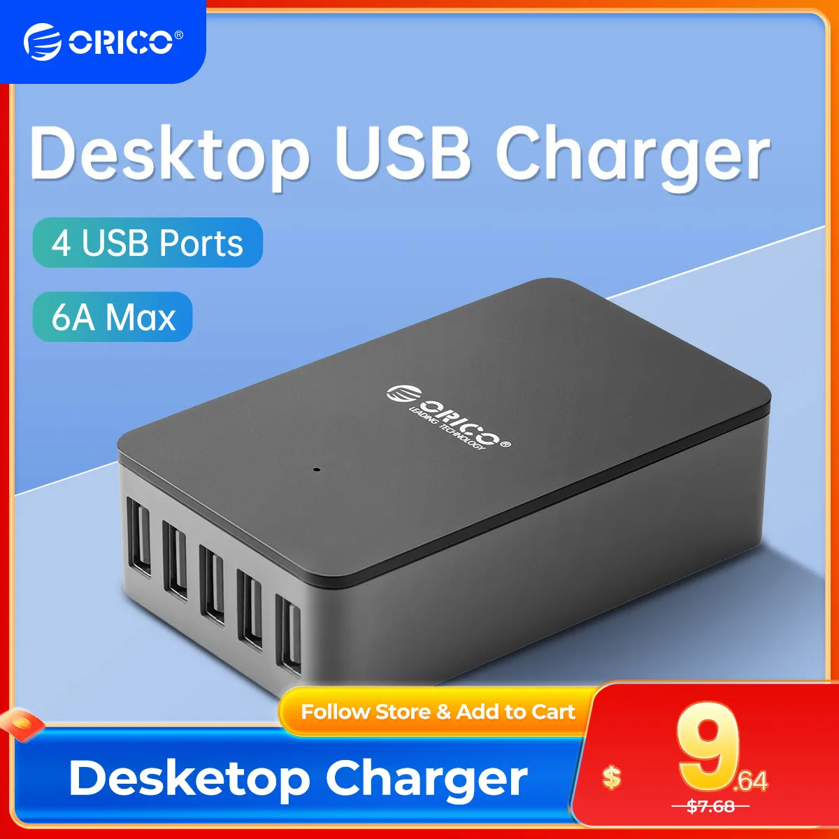 ORICO Desktop USB Charger Series Multi-port USB Charging Dock for iPhone Samsung Xiaomi Huawei Home Office Desk Charger Station