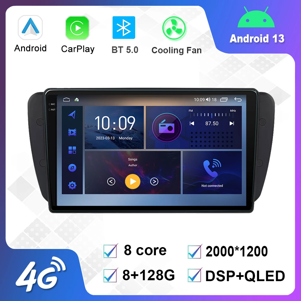 

9 Inch Android 12.0 Multimedia Player Auto Radio For SEAT Ibiza 6J IV 4 2008 - 2015 GPS Carplay 4G WiFi DSP