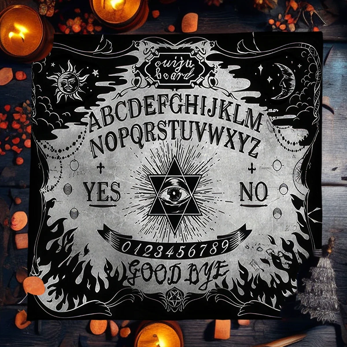 Ouija Board Tarot Card Tablecloth Gothic Moon Wicca Altar Cloths Mystical Pagan Table Cover Home Room Decor