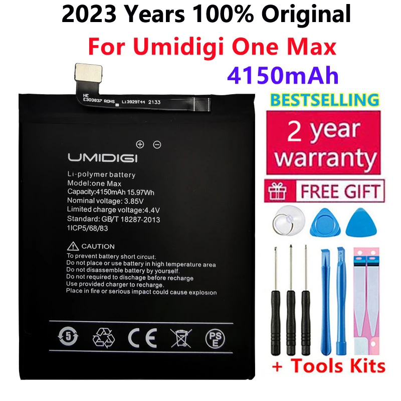 

2023 years New 100% Original 4150mAh Replacement UMI Battery For Umidigi One Max High Quality Batteries Bateria+ Tools In Stock