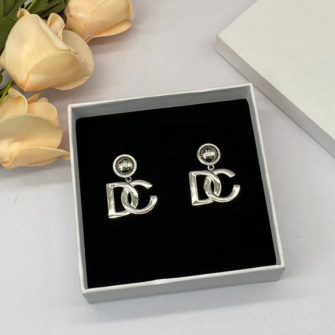 Letter Pendant Paired With Silver Needle Allergy Resistant Women's Jewelry Pearl Earrings for Women